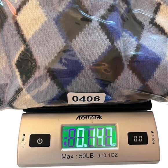 Vintage Lambswool Dad Sweater Men’s 40 Blue Argyle Knit Golf Prep Tenniscore - Picture 9 of 9